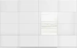 Goossens kledingkast finca combi glans mat glas wit hoogwaardig meubelplaat - 8244415-{merk}-finca-combi-sts-wit-schuifdeuren-02